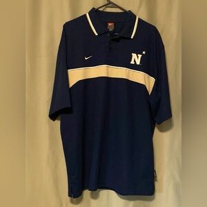Vintage Authentic Nike Dri-Fit  Navy Midshipman  Blue Polo Shirt Men’s XL